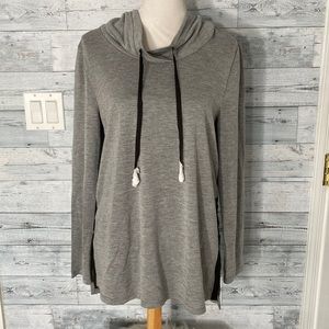 CABLE & GAUGE GRAY COWL NECK PULLOVER
